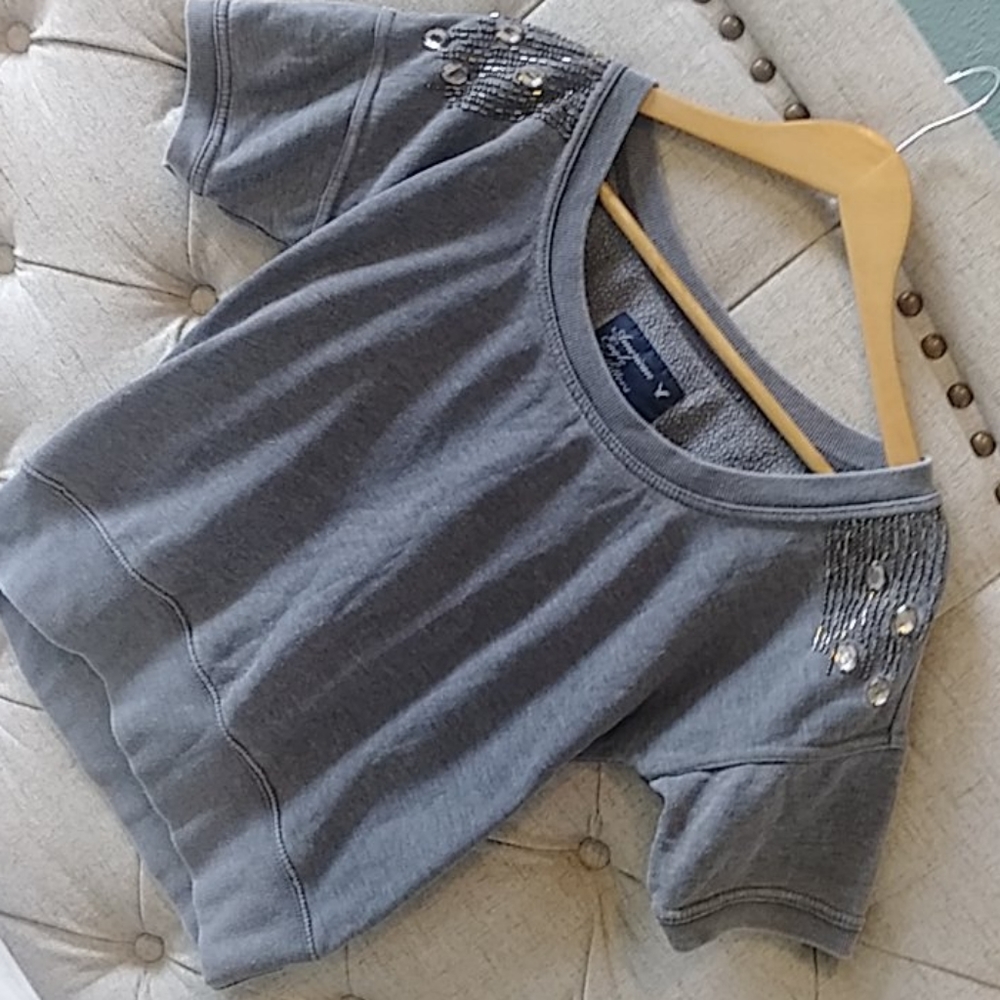 Womens America Eagle small grey short sleeved top